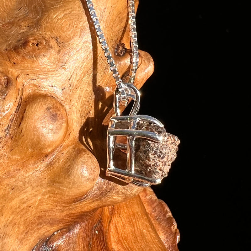 Mars Meteorite Pendant Necklace Sterling #6324-Moldavite Life