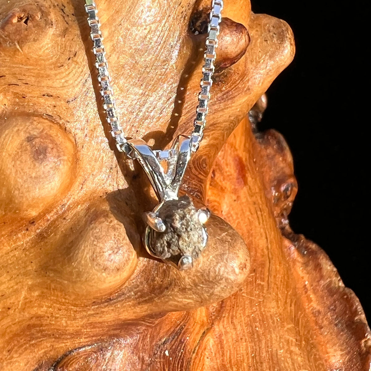 Mars Meteorite Pendant Necklace Sterling #6332-Moldavite Life