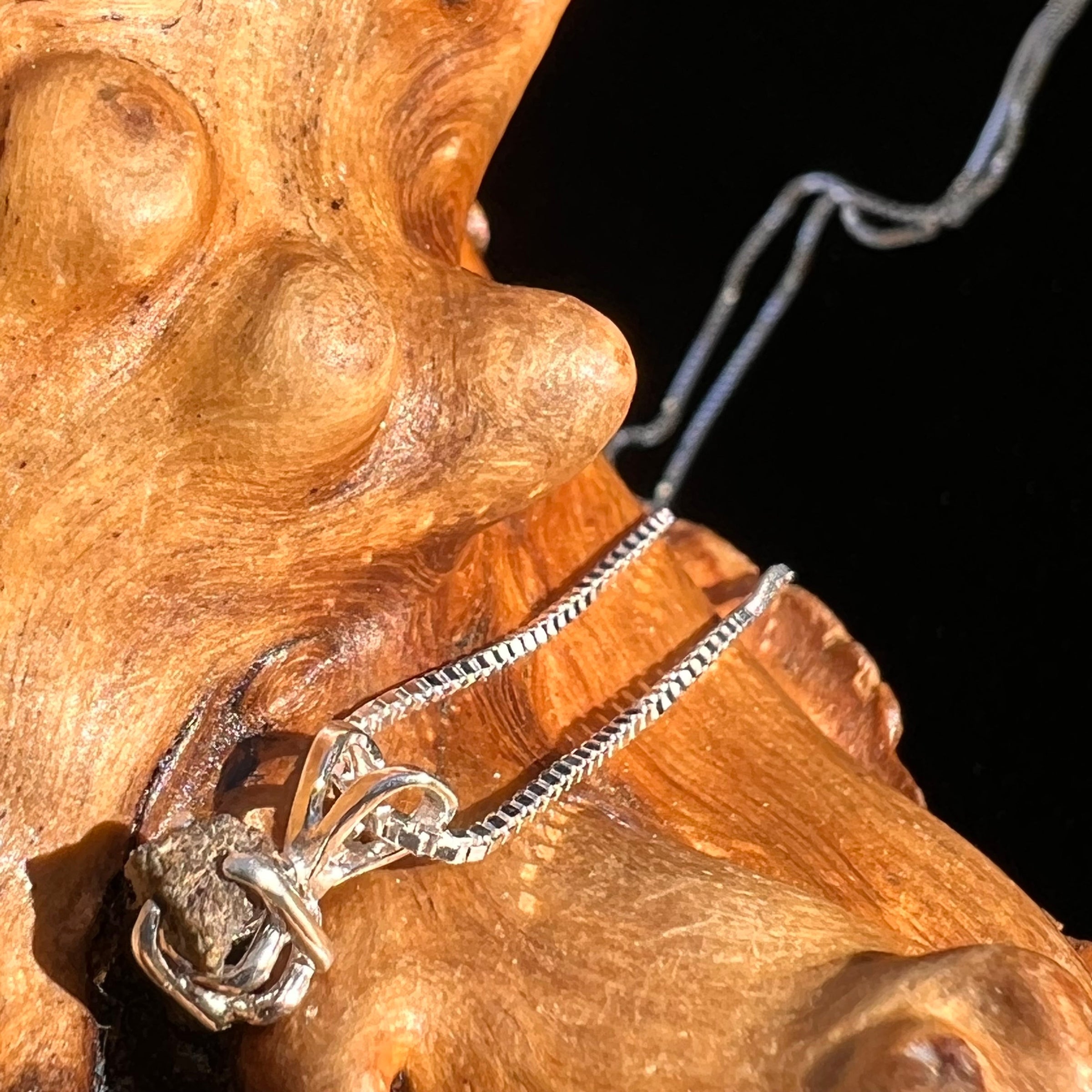 Mars Meteorite Pendant Necklace Sterling #6333-Moldavite Life