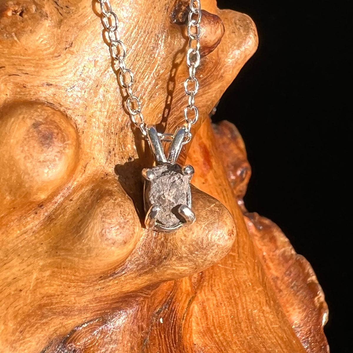 Mars Meteorite Pendant Necklace Sterling #6340-Moldavite Life