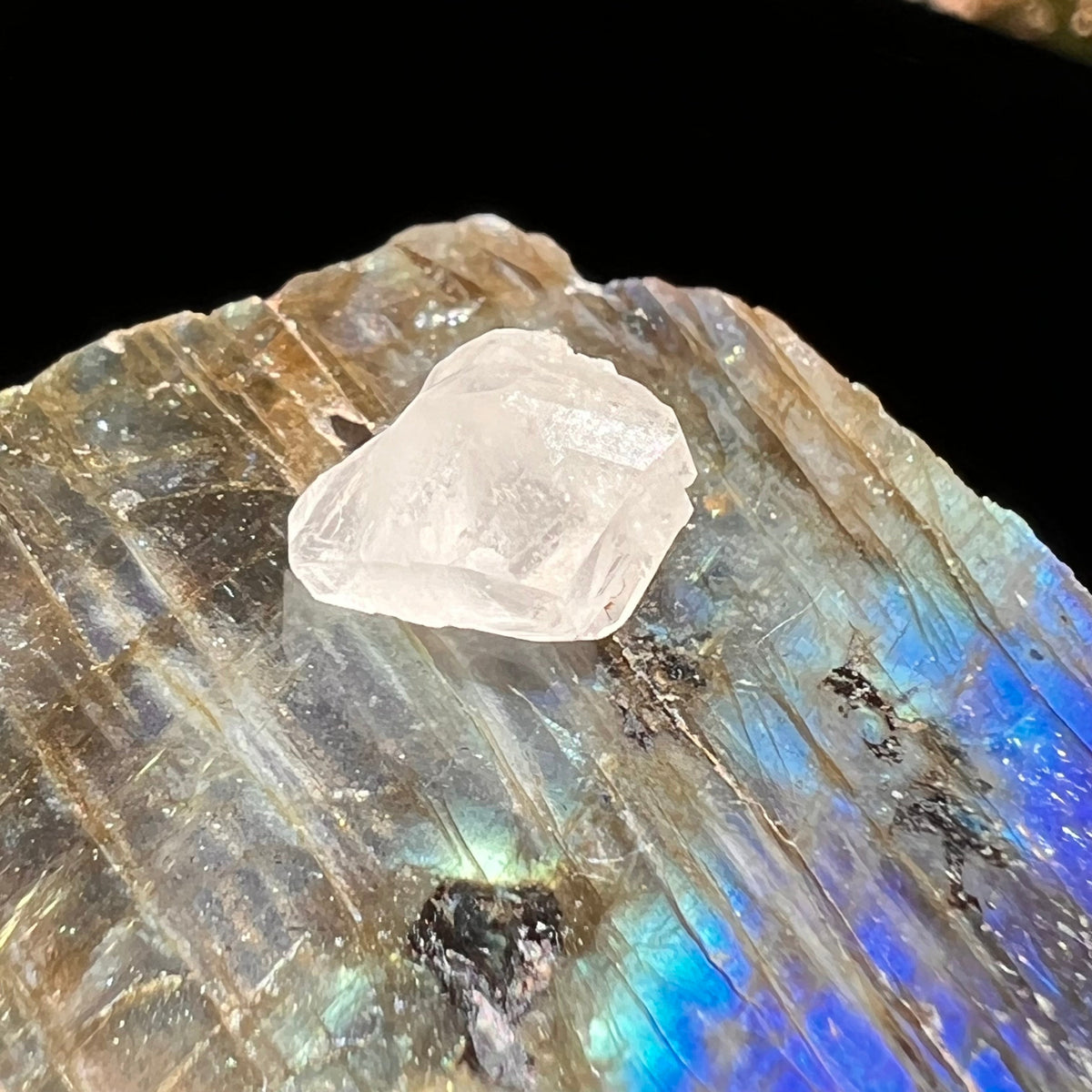 Phenacite Crystal #41-Moldavite Life