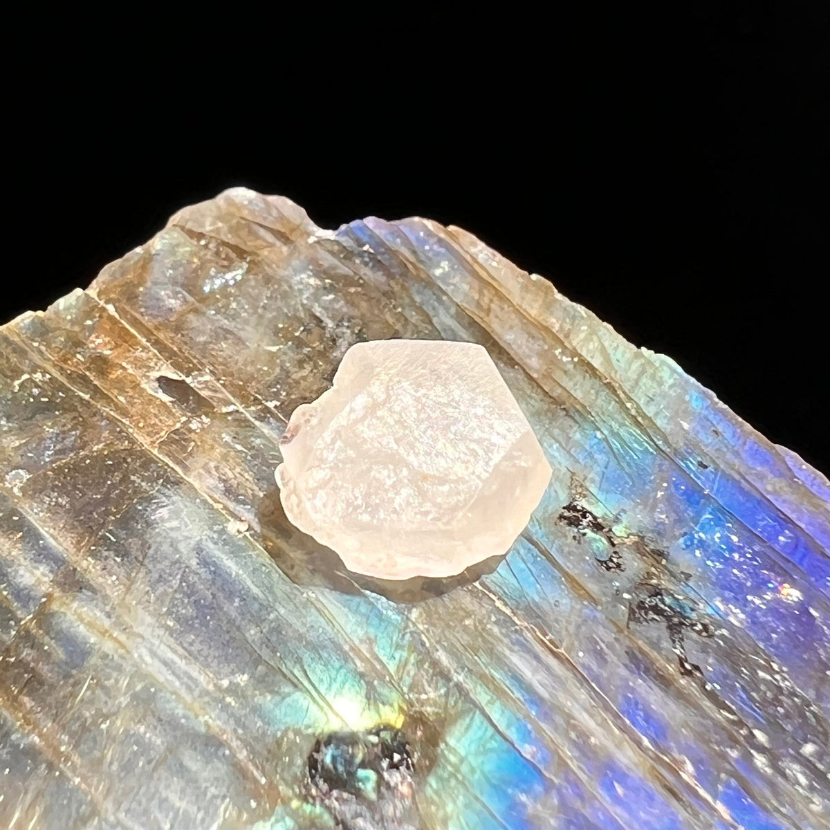 Phenacite Crystal #46-Moldavite Life