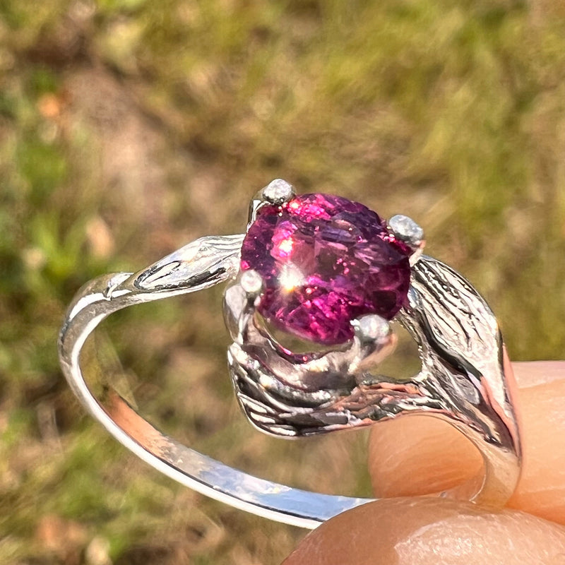 Rubellite Pink Tourmaline Ring Sterling Silver #5144-Moldavite Life