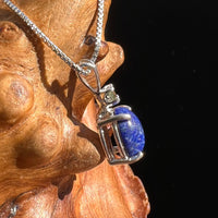 Lapis Lazuli & Moldavite Necklace Sterling Silver #2859-Moldavite Life