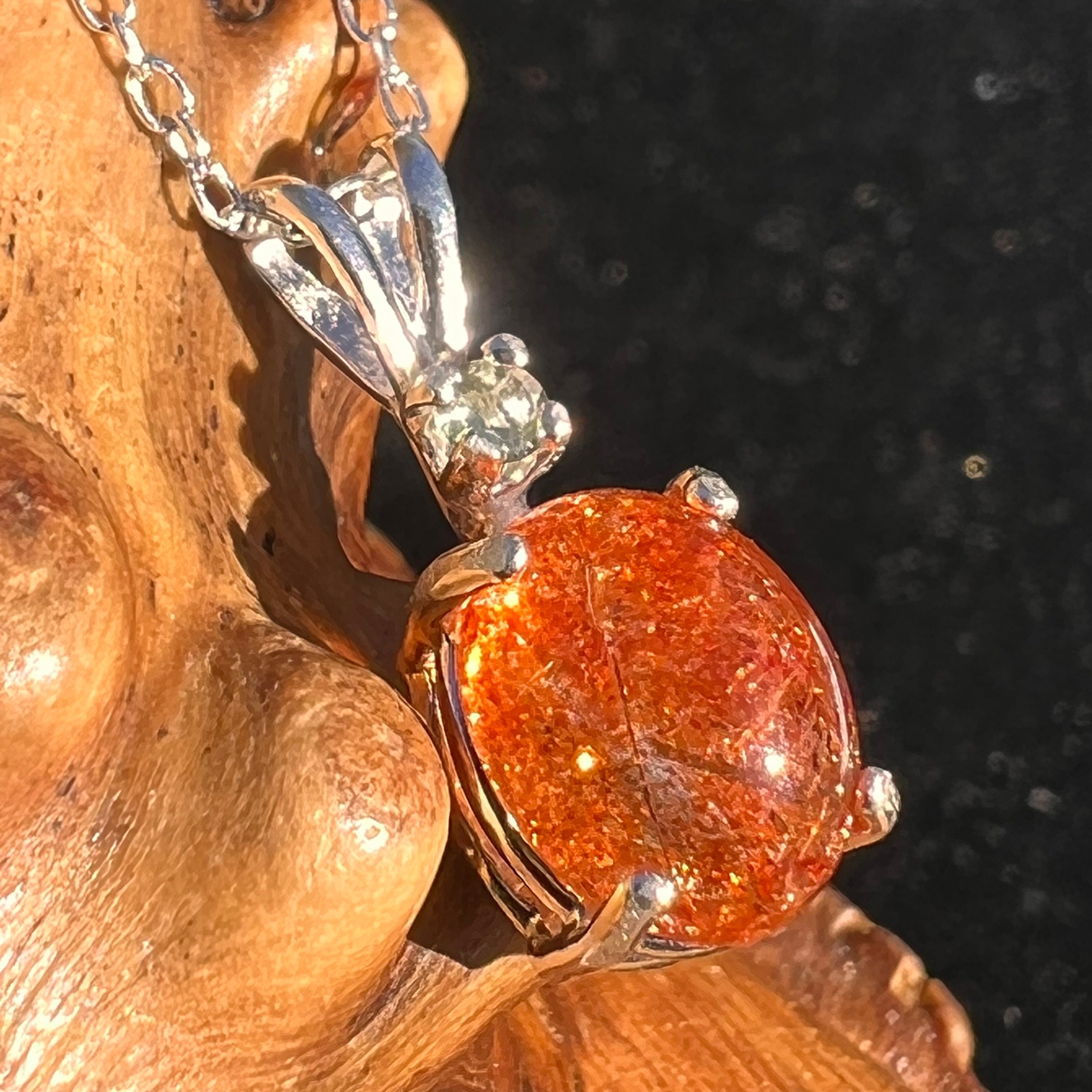 Natural Orange retailer Sunstone/Moonstone Pendant