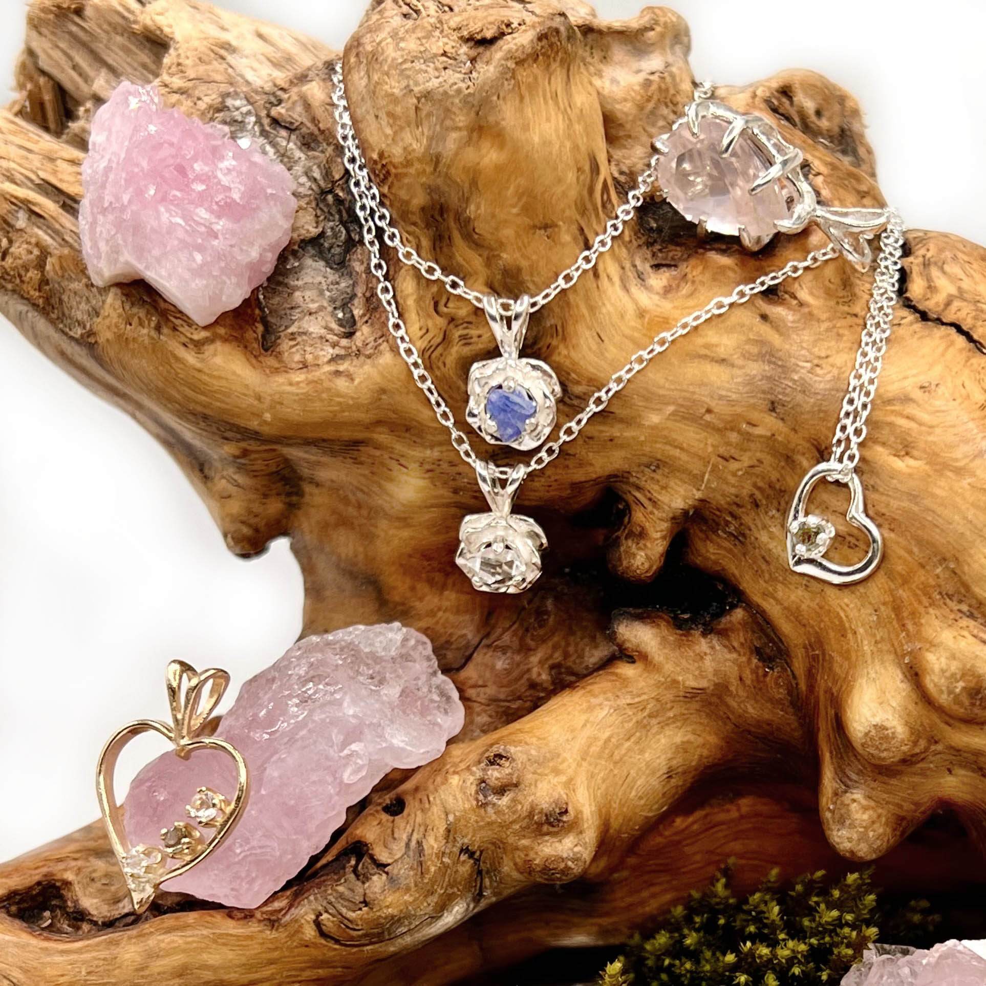 love energy jewelry collection hearts rose quartz