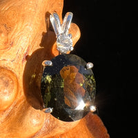 Moldavite & Phenakite Necklace Sterling #7200