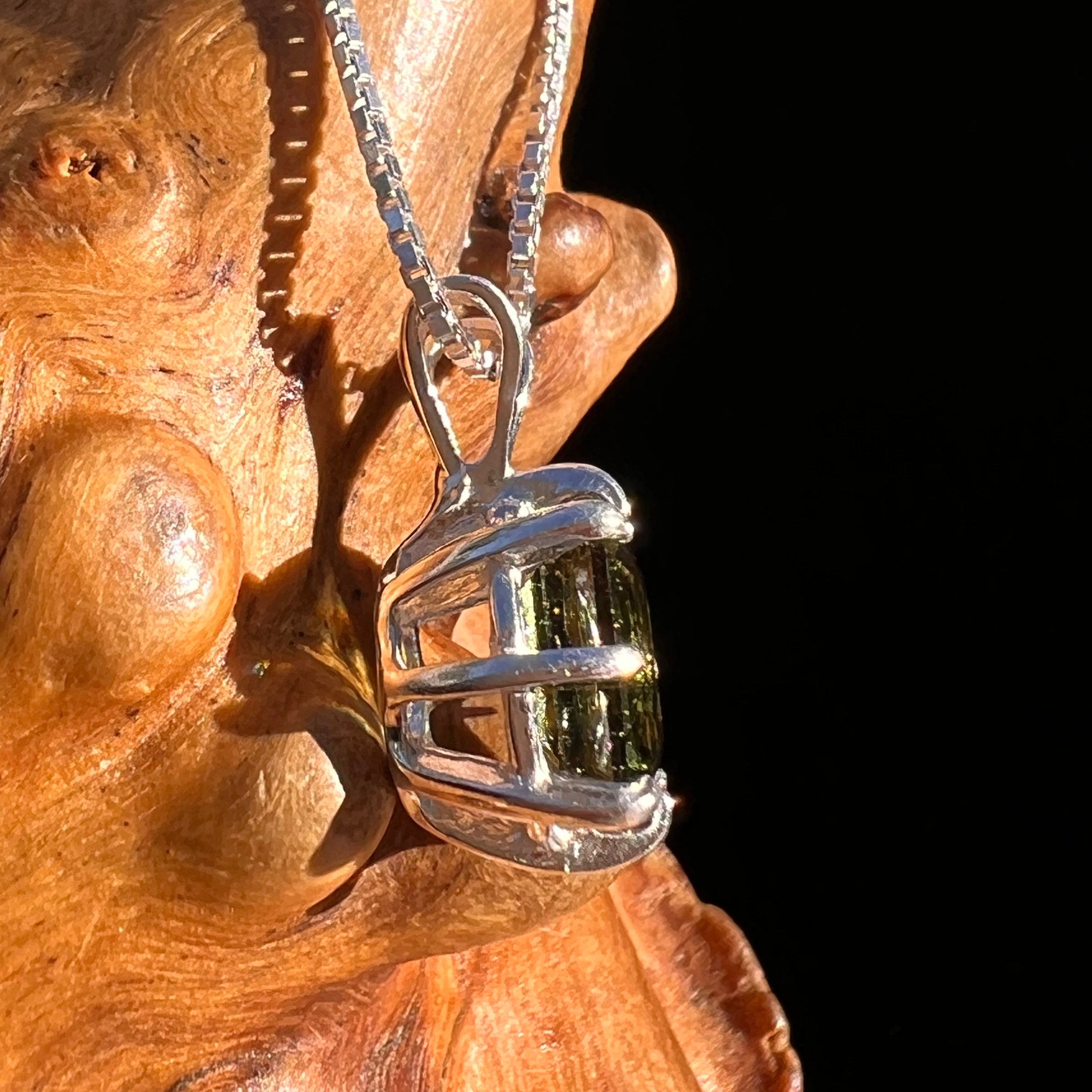 1.8 Ct Moldavite Gem Pendant Sterling Silver #8059-Moldavite Life