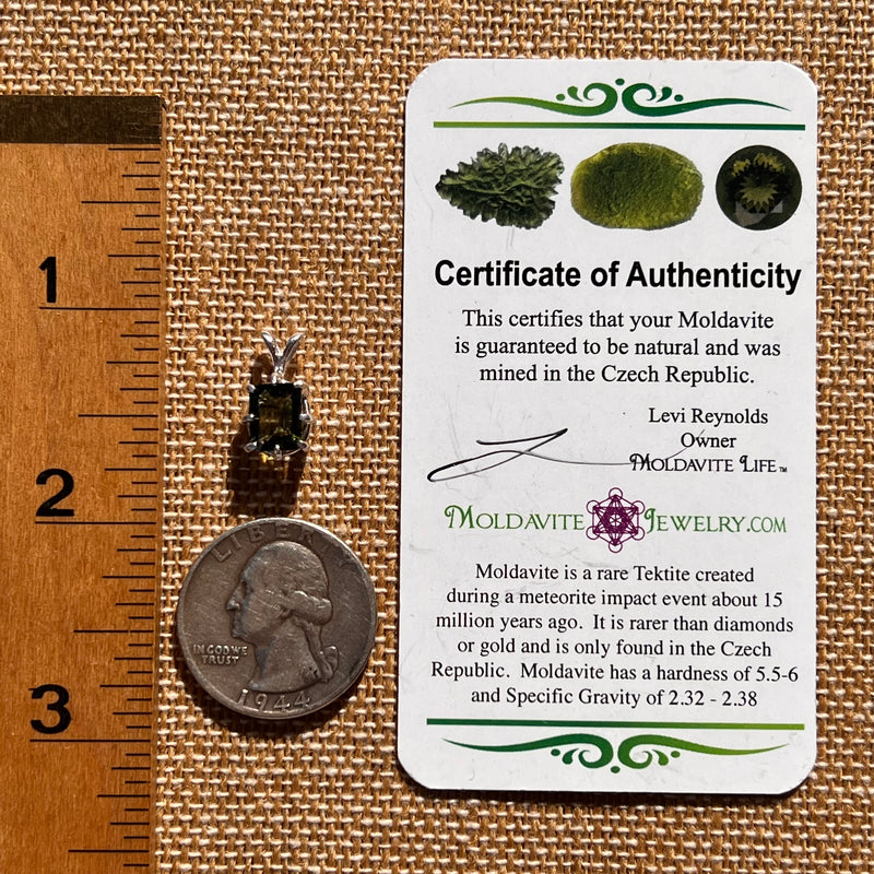 1.8 Ct Moldavite Gem Pendant Sterling Silver #8059-Moldavite Life