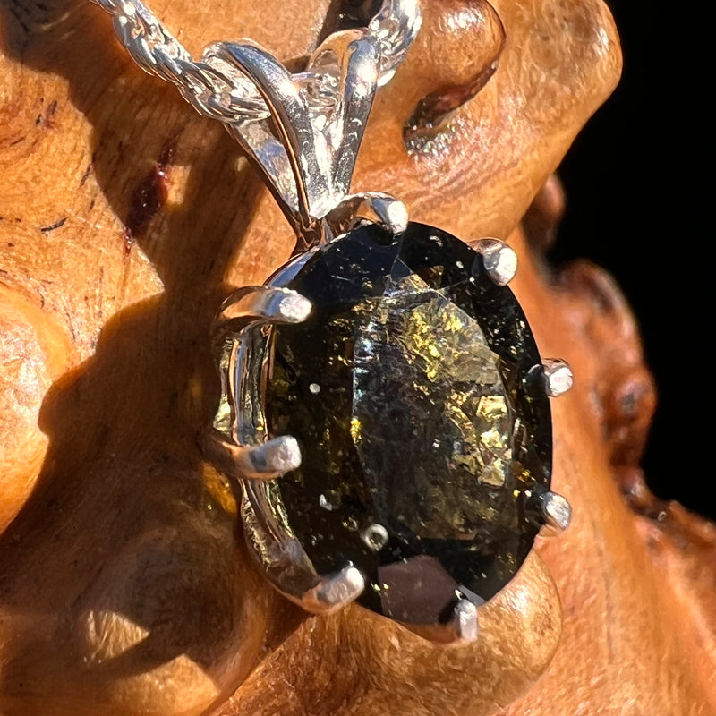 2.2 Ct. Moldavite Gem Pendant Sterling Silver #7887-Moldavite Life