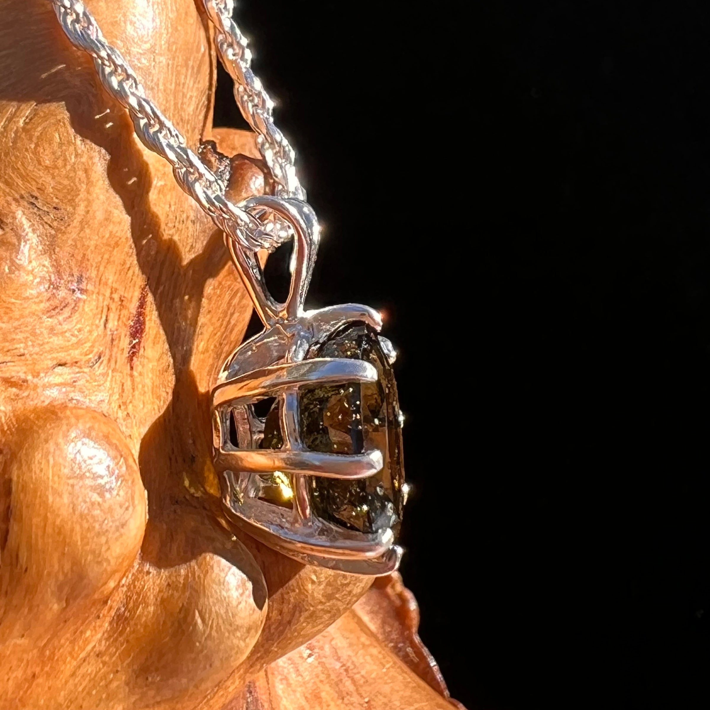 2.2 Ct. Moldavite Gem Pendant Sterling Silver #7887-Moldavite Life