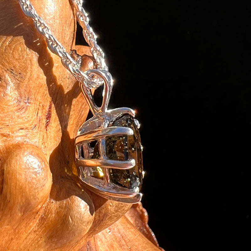 2.2 Ct. Moldavite Gem Pendant Sterling Silver #7887-Moldavite Life