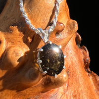 2.2 Ct. Moldavite Gem Pendant Sterling Silver #7887-Moldavite Life