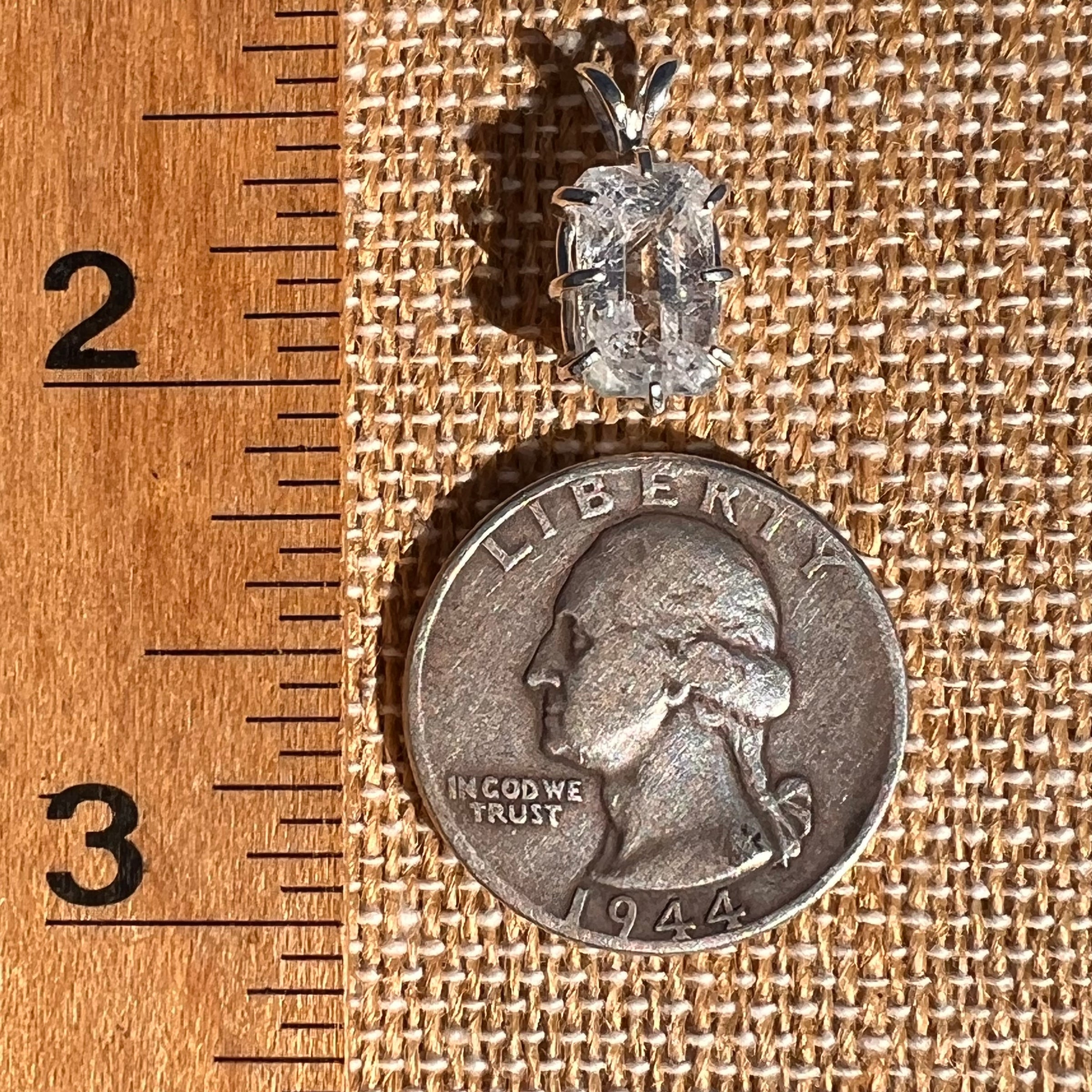 2.8 Ct. Phenakite Pendant Sterling Silver Faceted Gem #7944-Moldavite Life