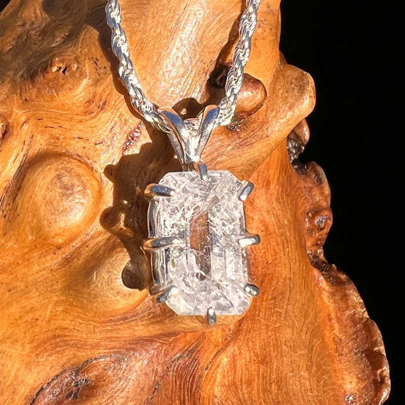 2.8 Ct. Phenakite Pendant Sterling Silver Faceted Gem #7944-Moldavite Life