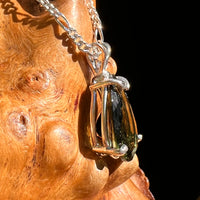 2.8 ct Faceted Moldavite Pendant Sterling Silver #8521-Moldavite Life