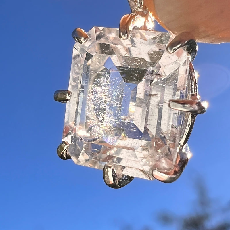 2.9 Ct. Phenakite Pendant Sterling Silver Faceted Gem #7945-Moldavite Life