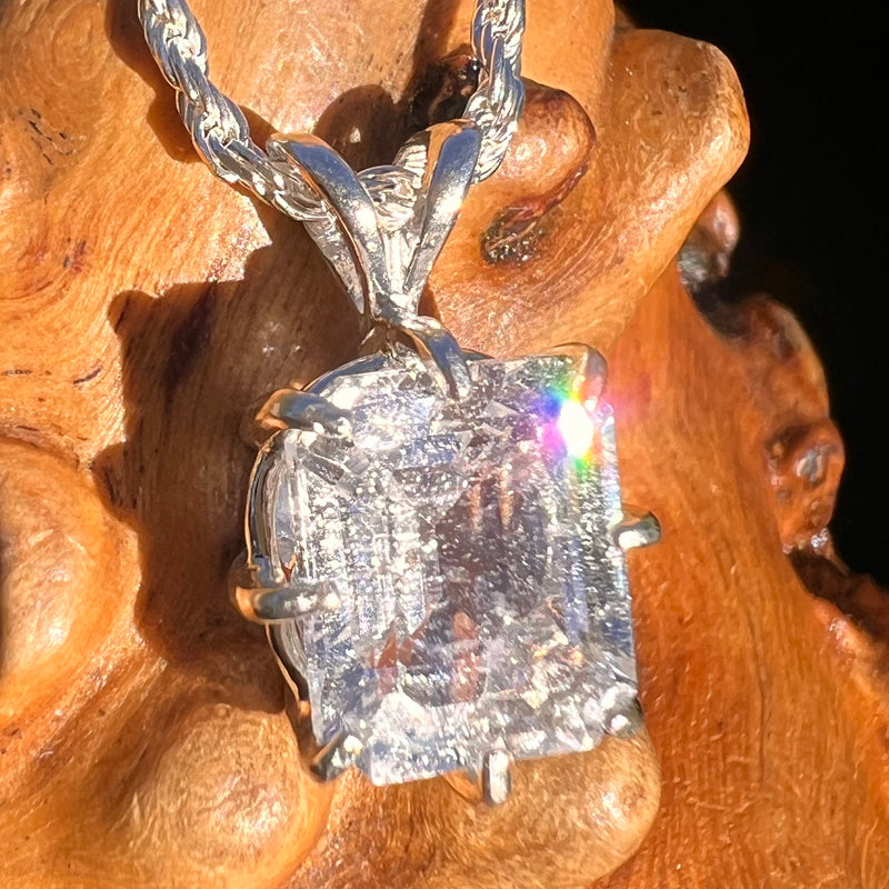 2.9 Ct. Phenakite Pendant Sterling Silver Faceted Gem #7945-Moldavite Life