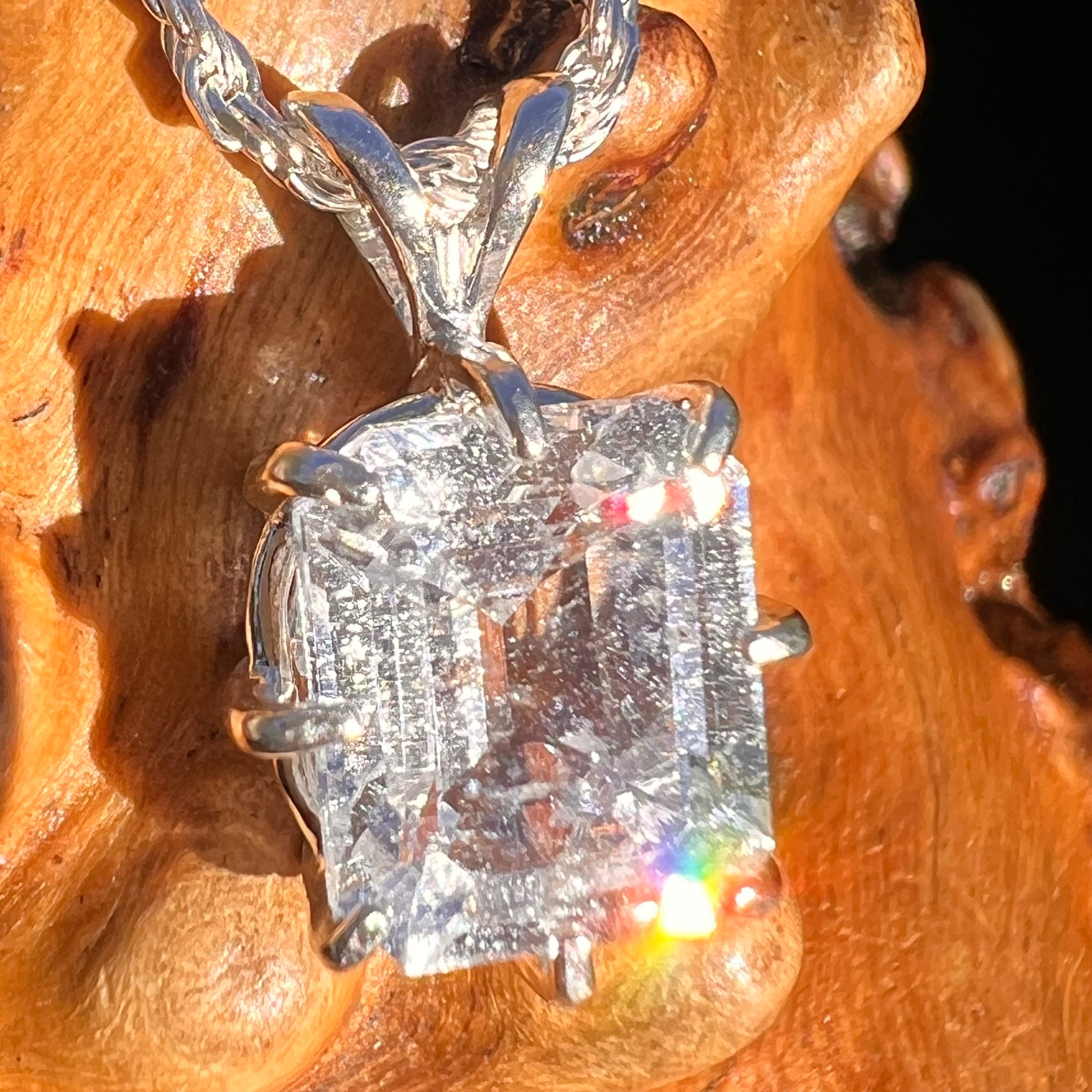 2.9 Ct. Phenakite Pendant Sterling Silver Faceted Gem #7945-Moldavite Life