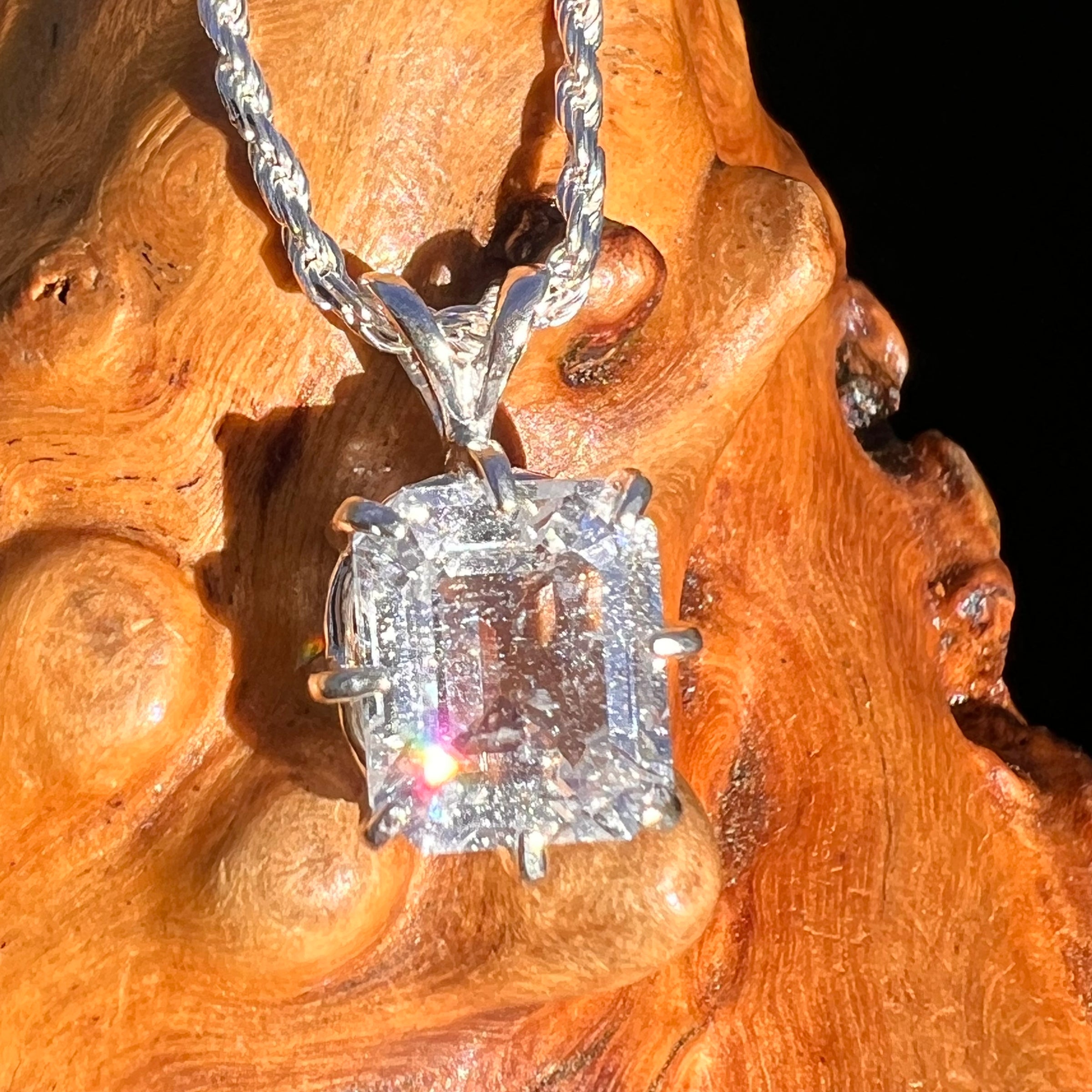 2.9 Ct. Phenakite Pendant Sterling Silver Faceted Gem #7945-Moldavite Life