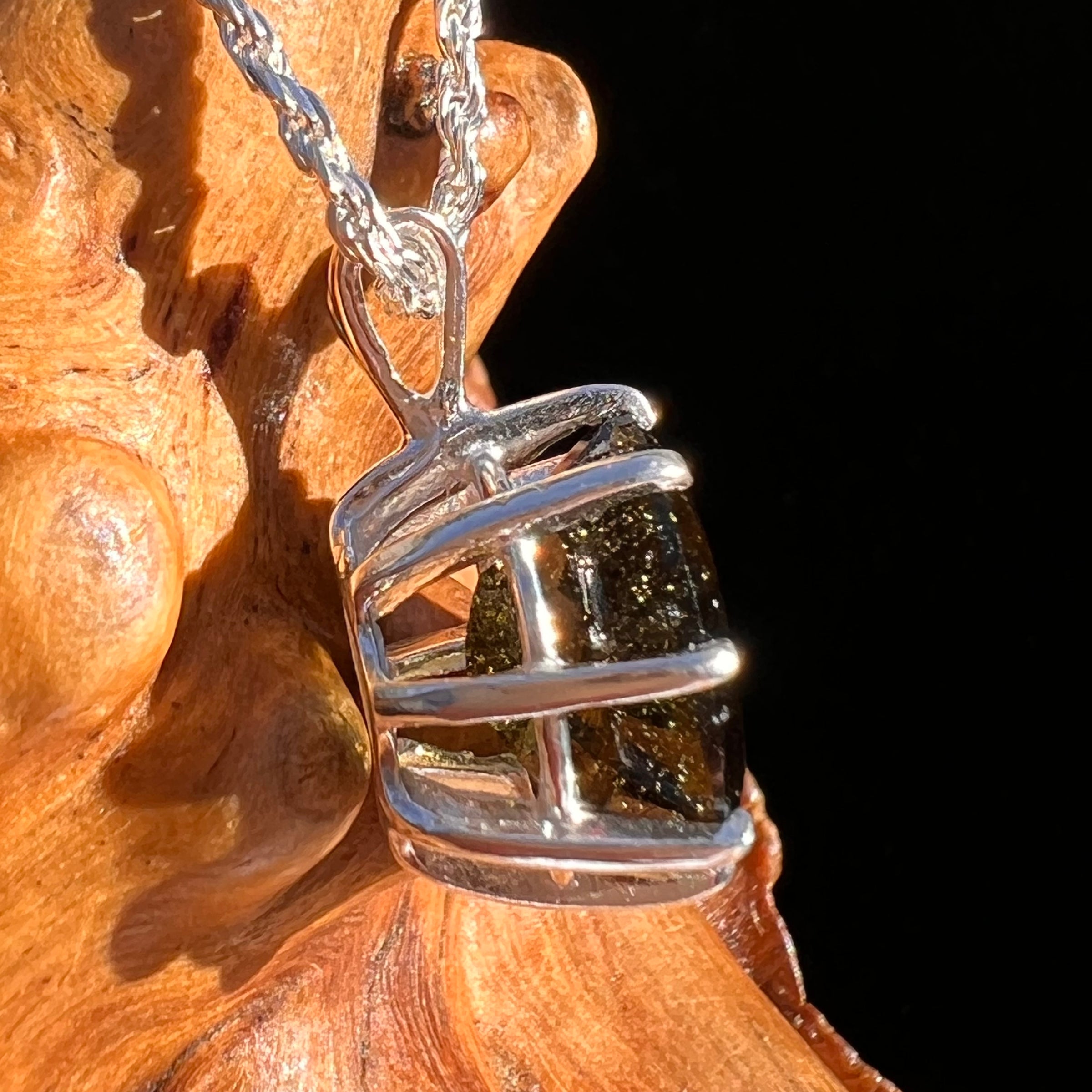 3.5 Ct. Moldavite Gem Pendant Sterling Silver #7865-Moldavite Life