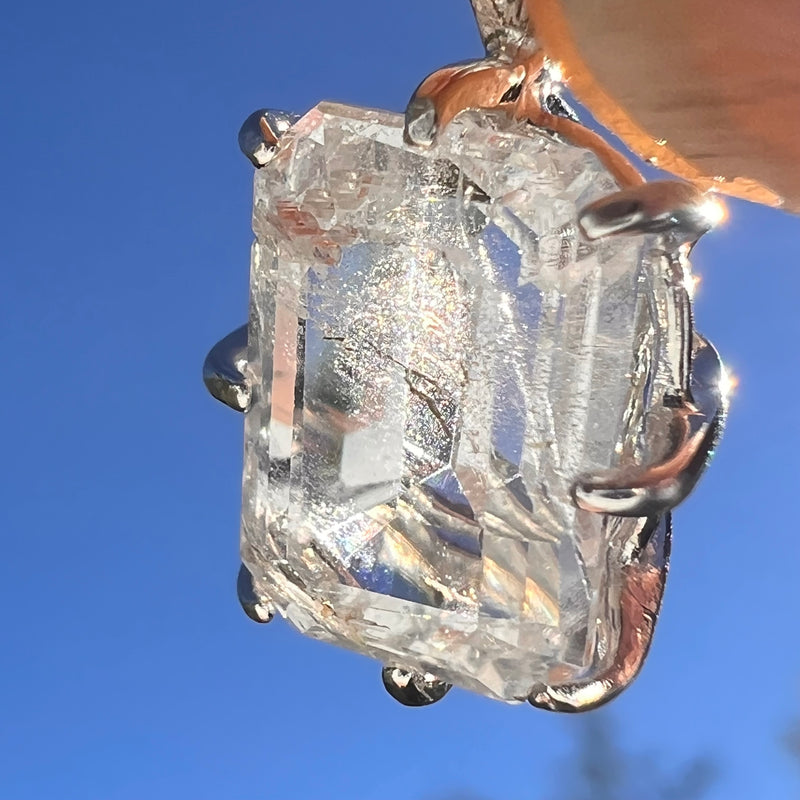 3.6 Ct. Phenakite Pendant Sterling Silver Faceted Gem #7946-Moldavite Life