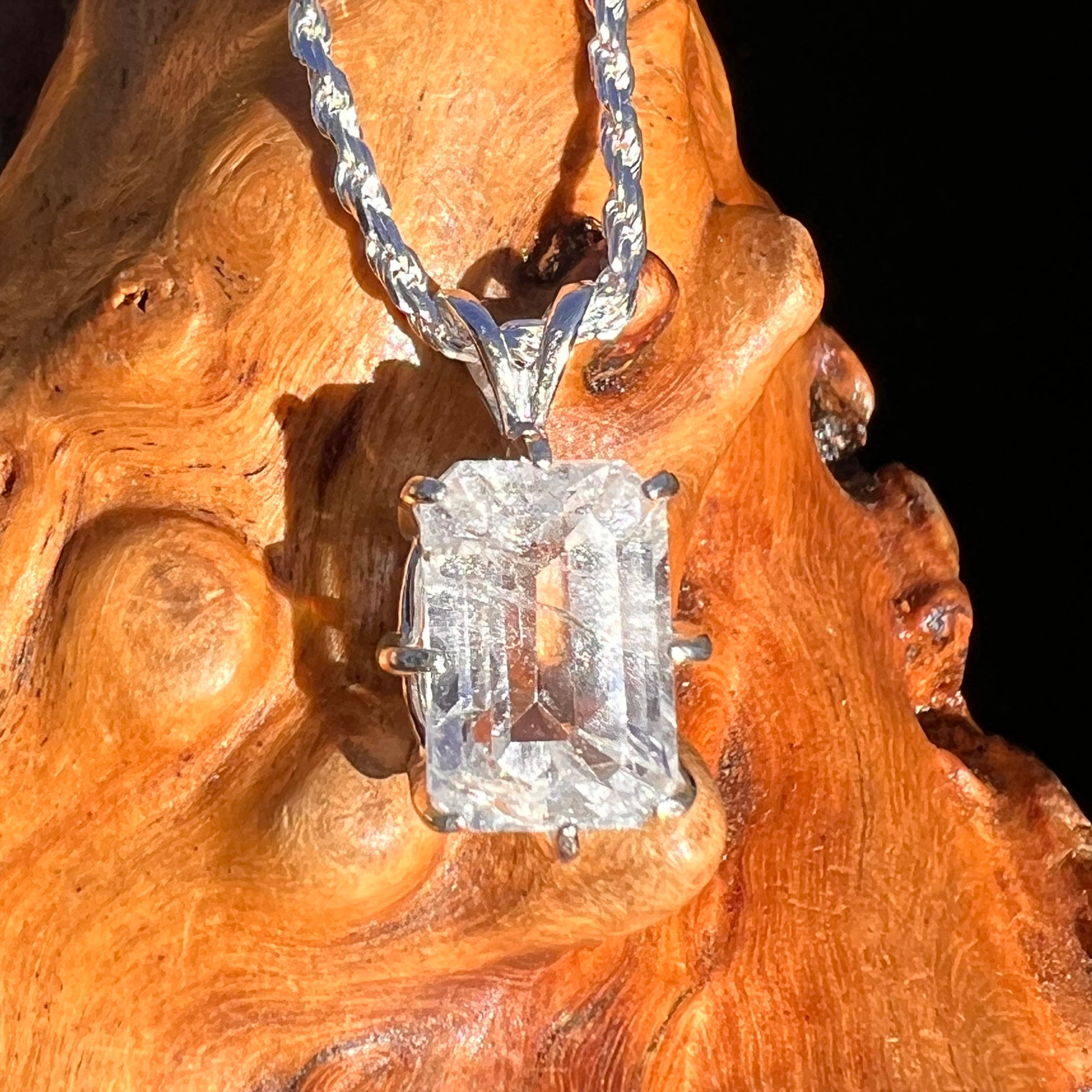 3.6 Ct. Phenakite Pendant Sterling Silver Faceted Gem #7946-Moldavite Life