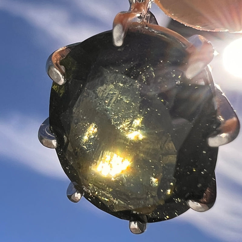 4.2 Ct. Moldavite Gem Pendant Sterling Silver #7866-Moldavite Life