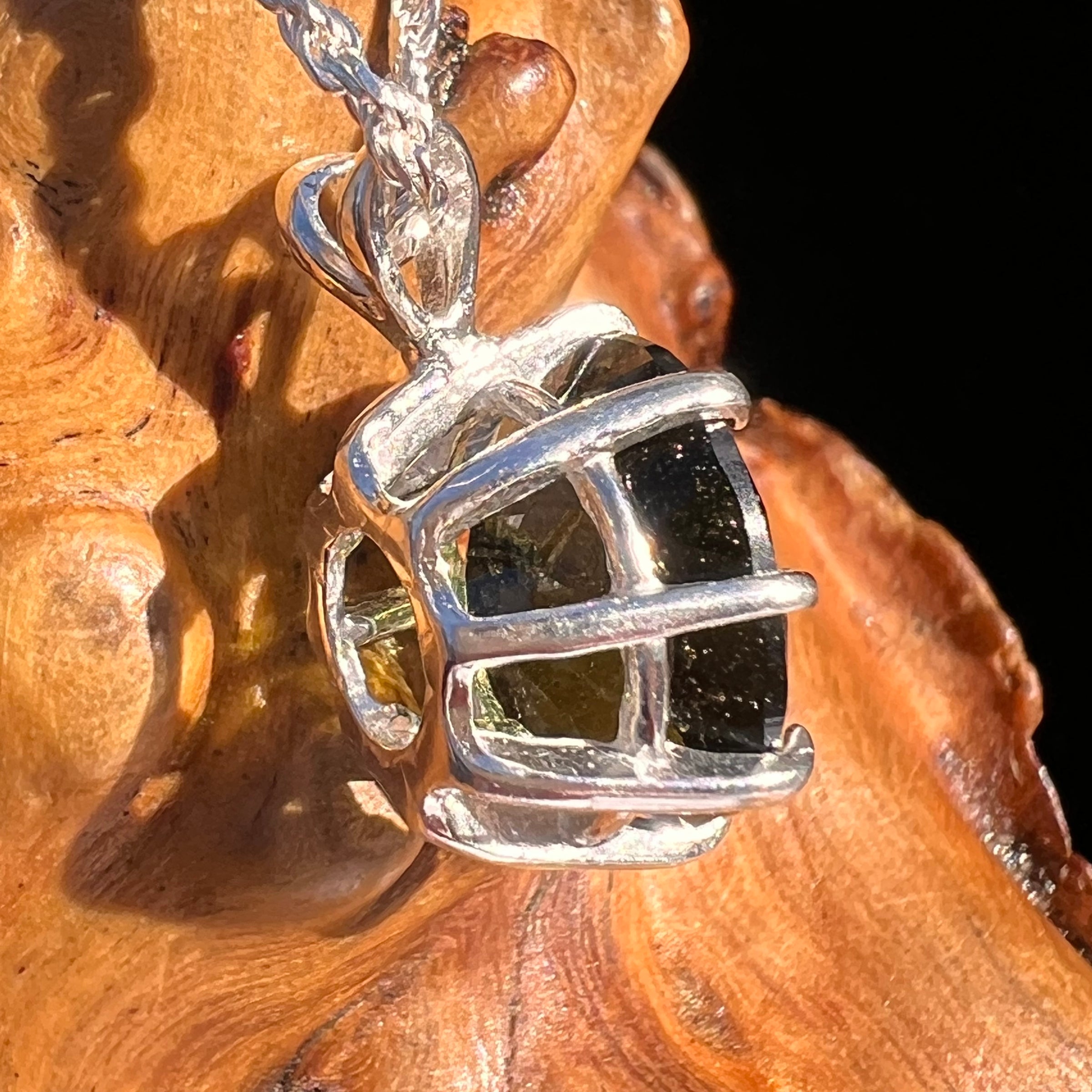 4.2 Ct. Moldavite Gem Pendant Sterling Silver #7866-Moldavite Life