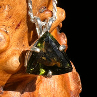 4.8 ct Faceted Moldavite Pendant Sterling Silver #8536-Moldavite Life