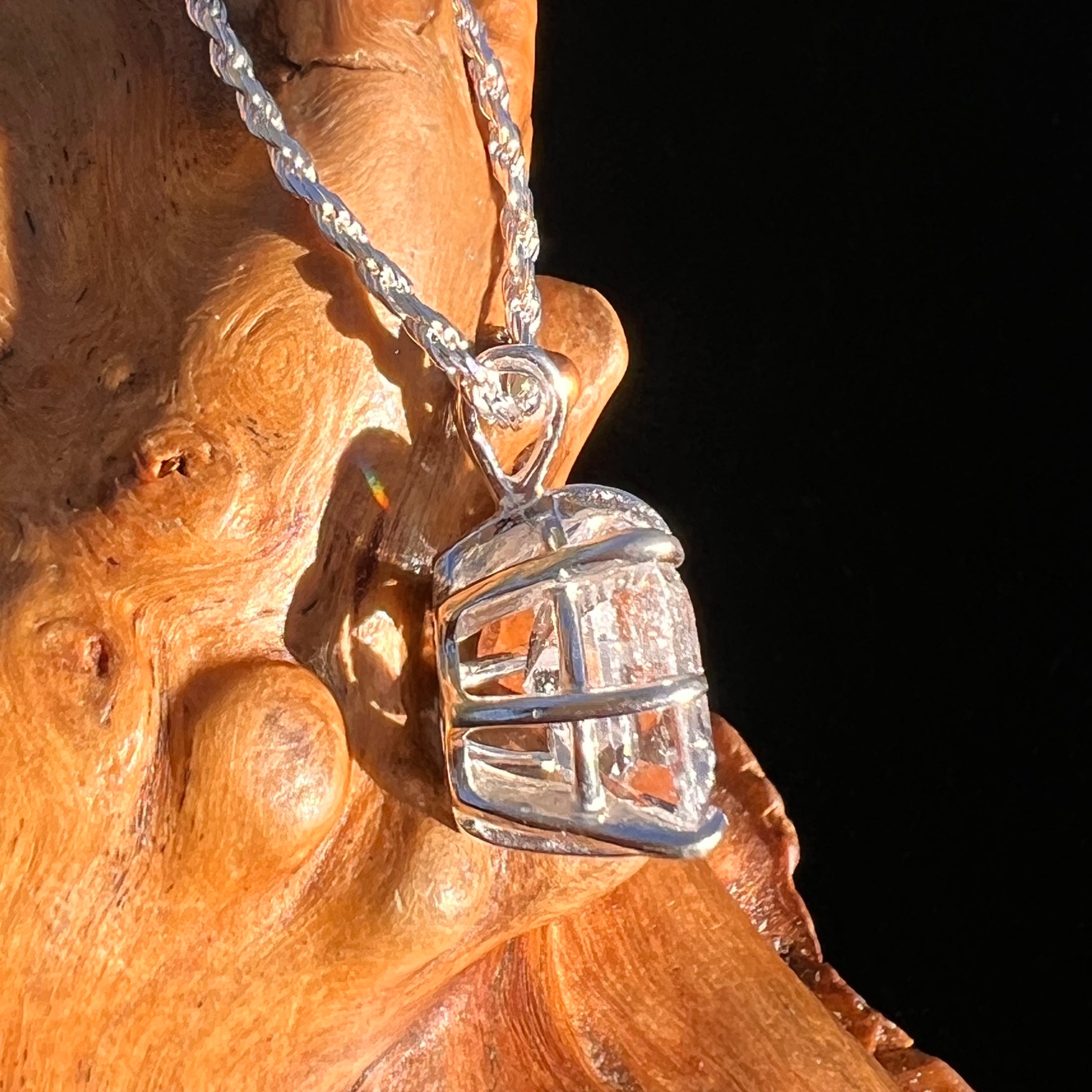 4.9 Ct. Phenakite Pendant Sterling Silver Faceted Gem #7947-Moldavite Life