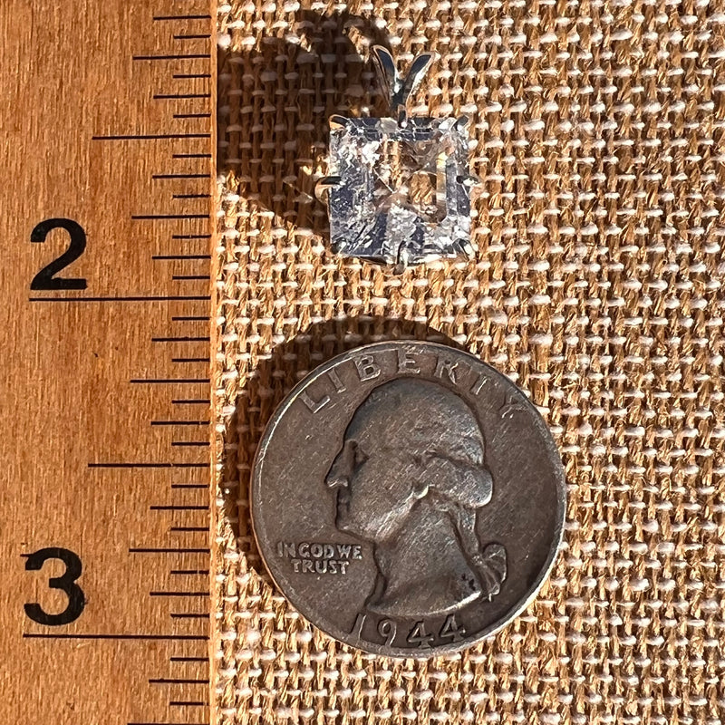 4.9 Ct. Phenakite Pendant Sterling Silver Faceted Gem #7947-Moldavite Life