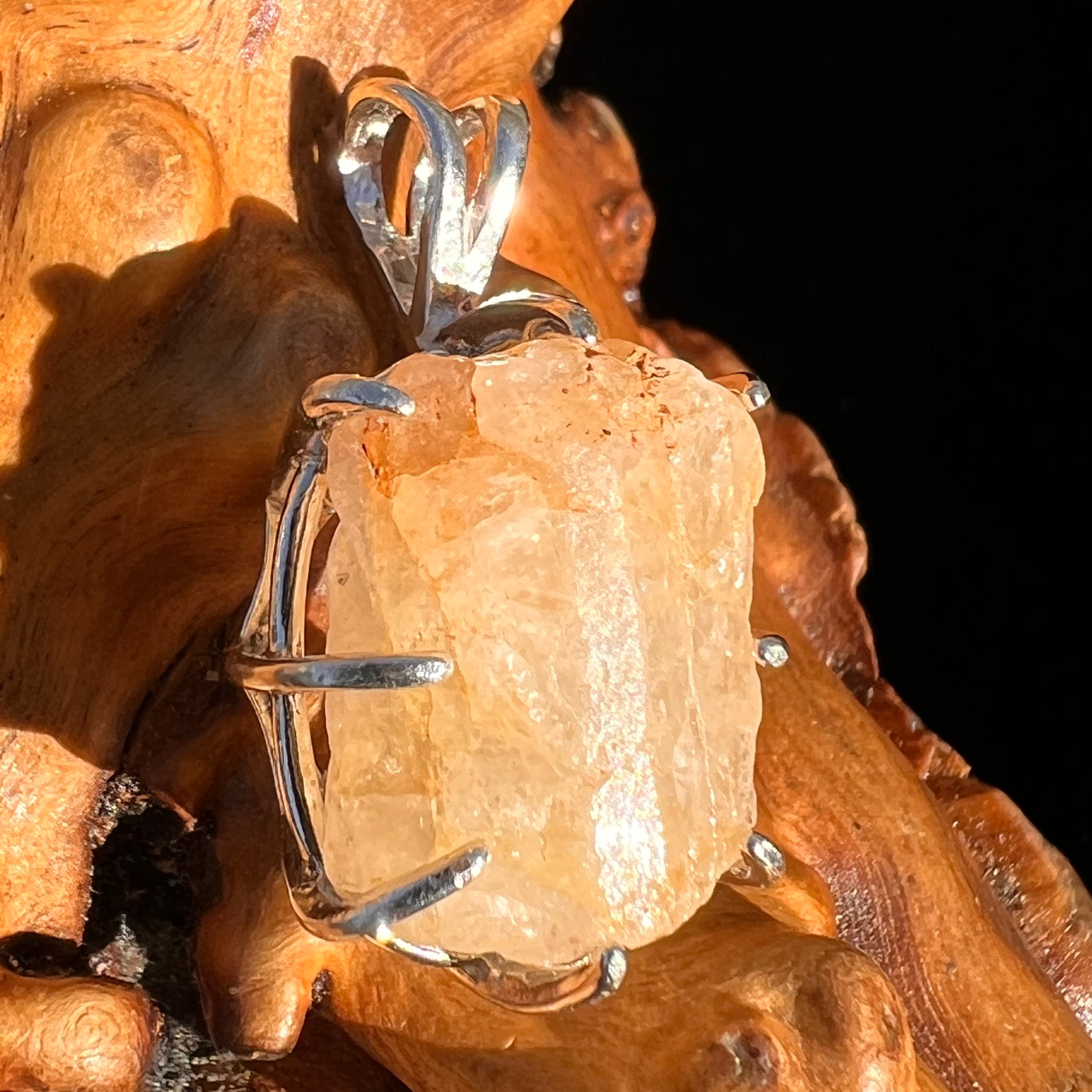 Raw Phenakite Pendant Sterling Silver Nigerian #7201