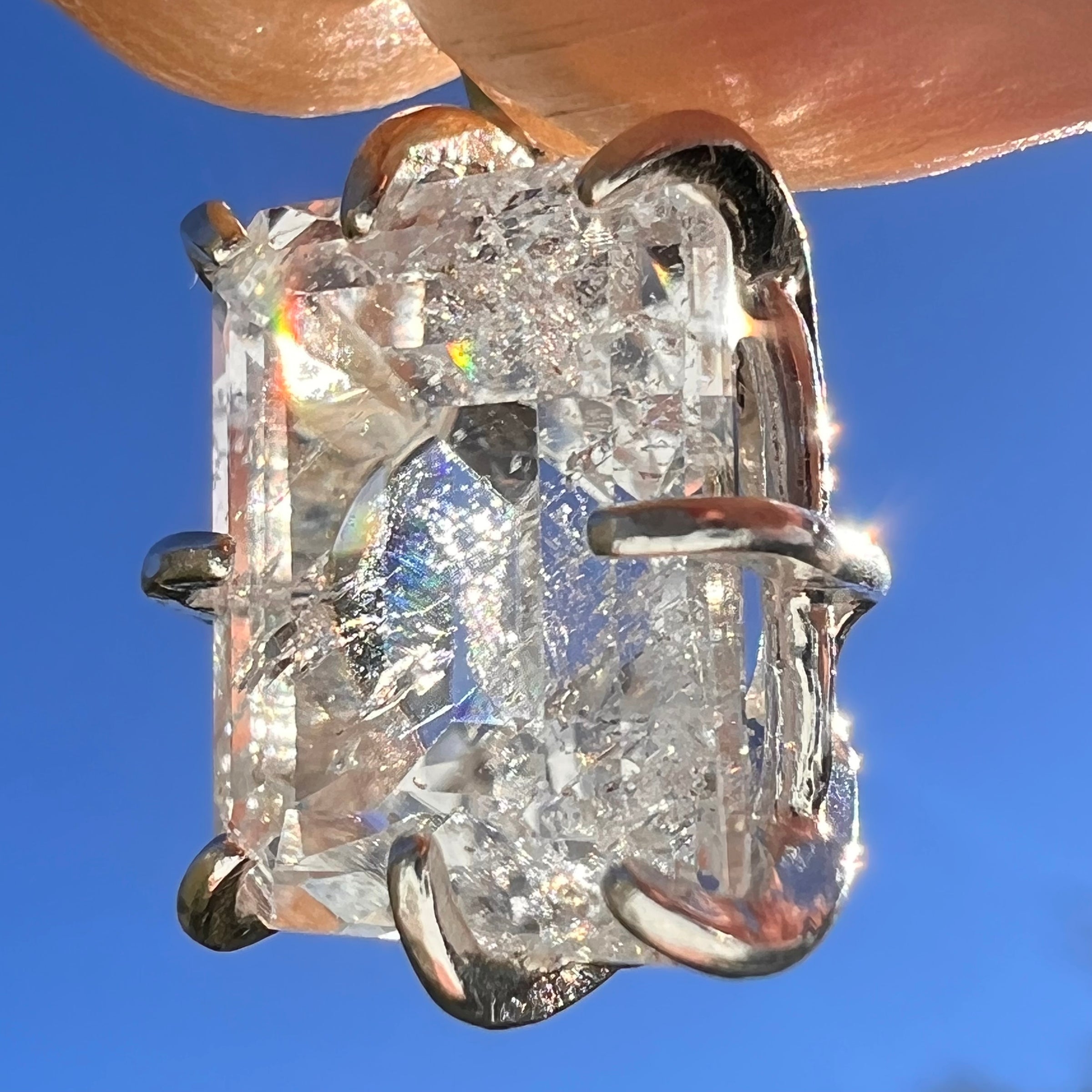 6.3 Ct. Phenakite Pendant Sterling Silver Faceted Gem #7948-Moldavite Life