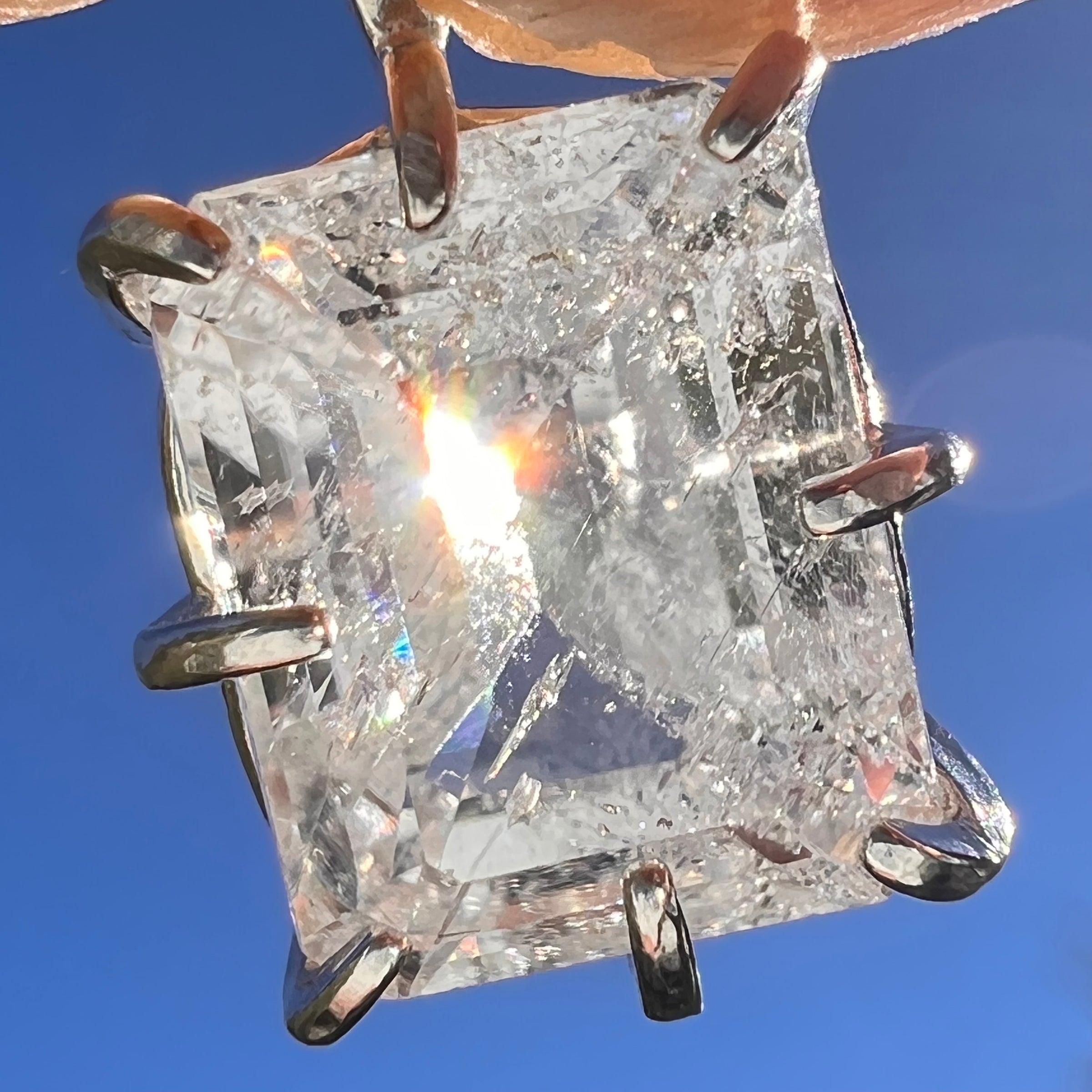 6.3 Ct. Phenakite Pendant Sterling Silver Faceted Gem #7948-Moldavite Life