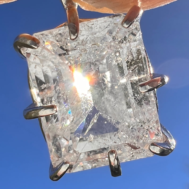 6.3 Ct. Phenakite Pendant Sterling Silver Faceted Gem #7948-Moldavite Life