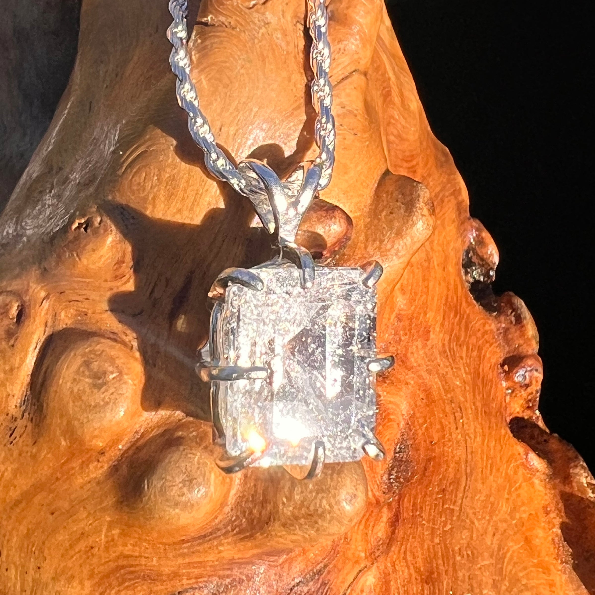 6.3 Ct. Phenakite Pendant Sterling Silver Faceted Gem #7948-Moldavite Life