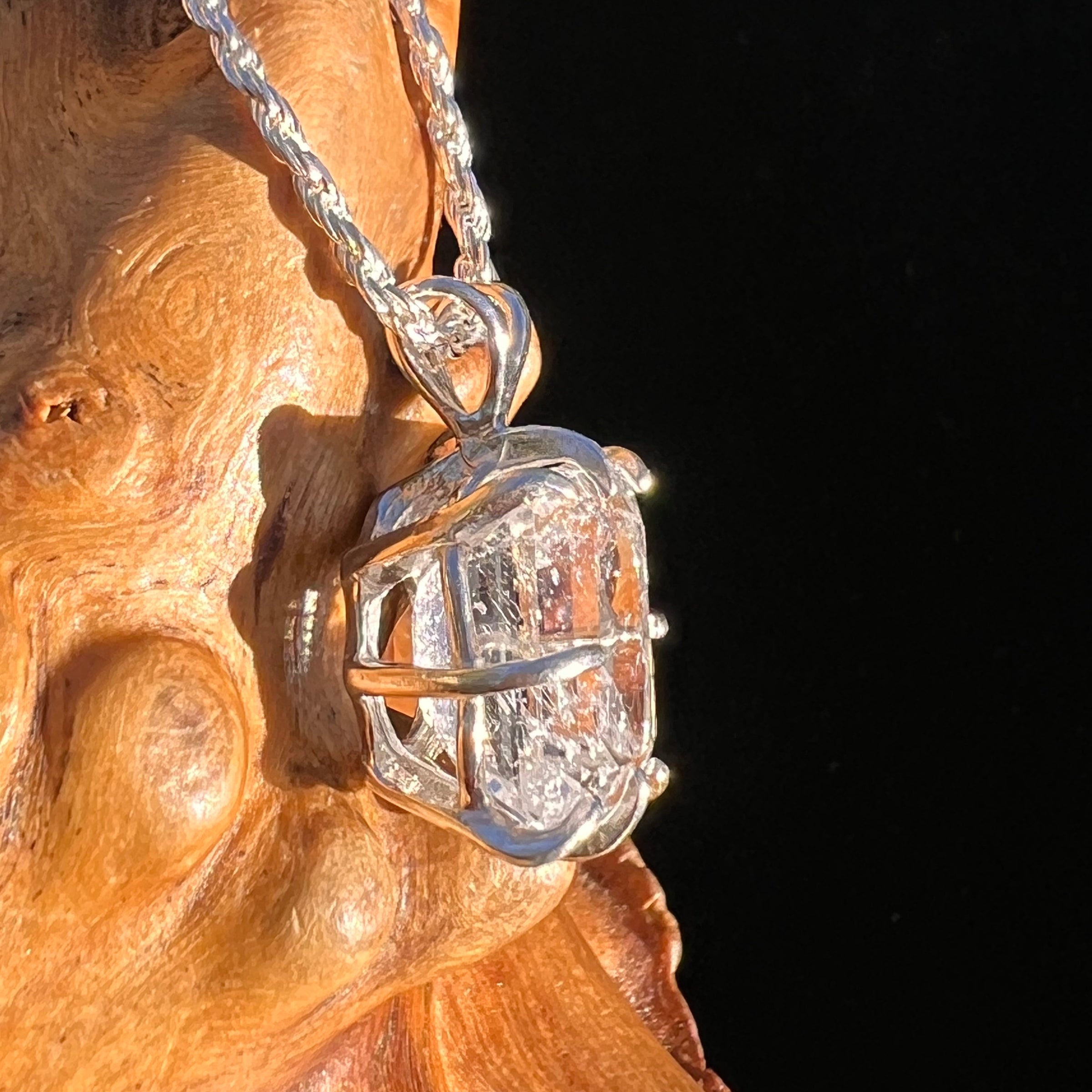 6.3 Ct. Phenakite Pendant Sterling Silver Faceted Gem #7948-Moldavite Life