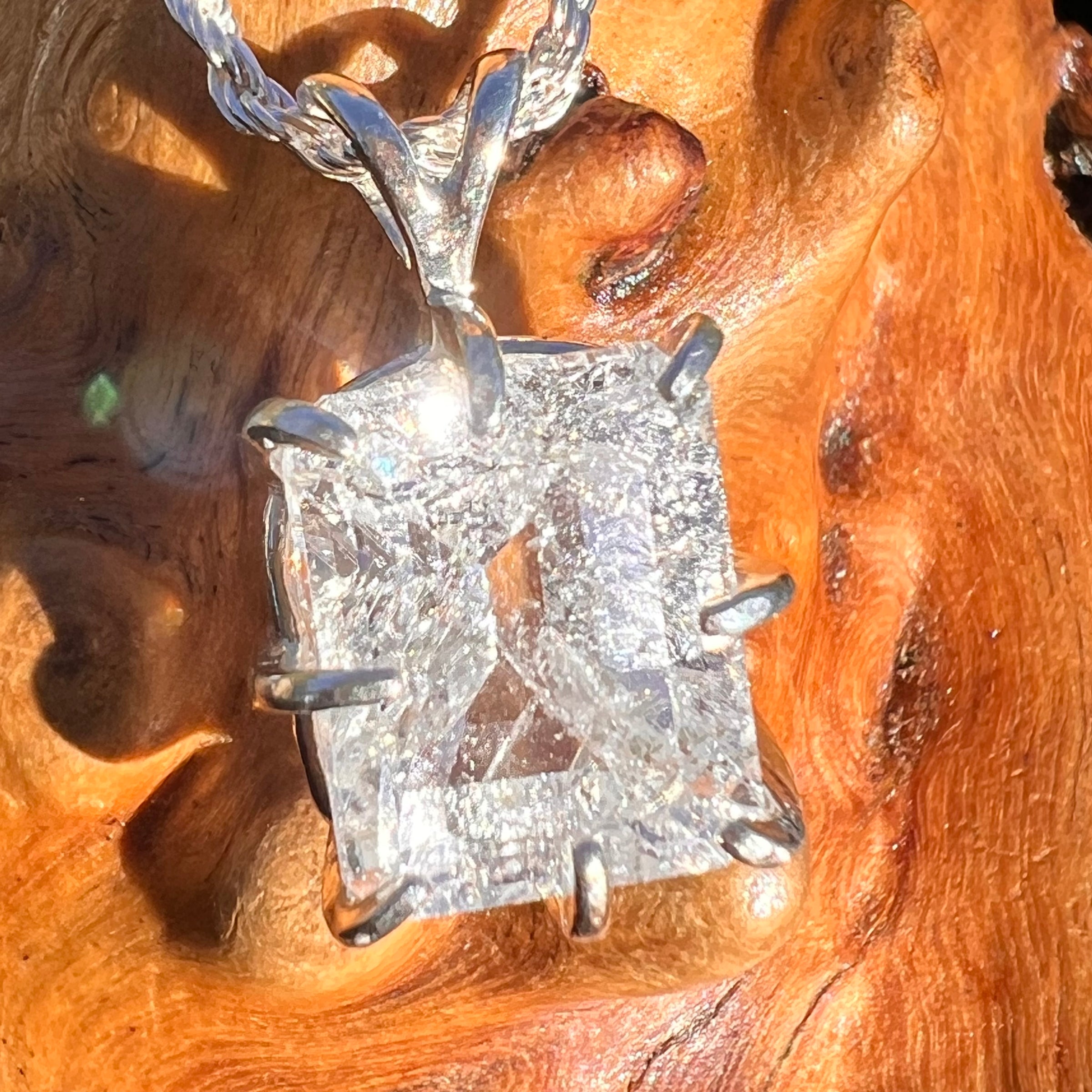 6.3 Ct. Phenakite Pendant Sterling Silver Faceted Gem #7948-Moldavite Life