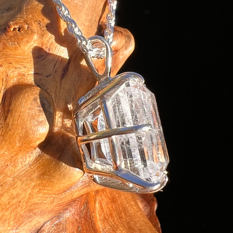 8.6 Ct. Phenakite Pendant Sterling Silver Faceted Gem #7949-Moldavite Life