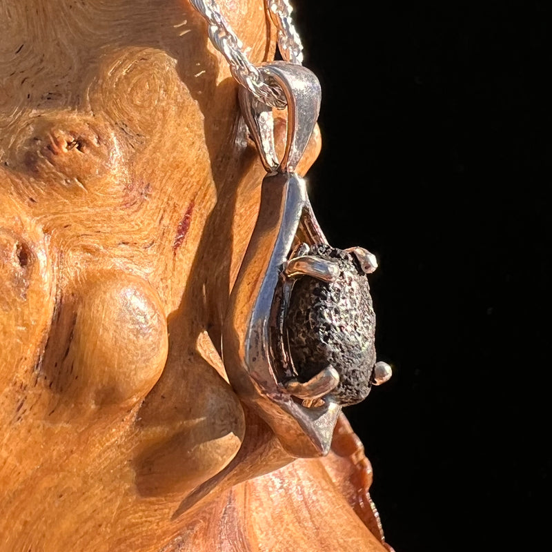 Agoudal Meteorite Drop Pendant Sterling #7414-Moldavite Life