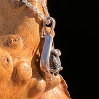 Agoudal Meteorite Drop Pendant Sterling #7416-Moldavite Life