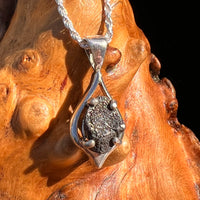 Agoudal Meteorite Drop Pendant Sterling #7417-Moldavite Life