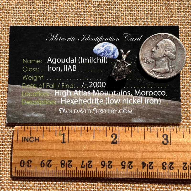 Agoudal Meteorite Pendant Sterling Silver #7419-Moldavite Life