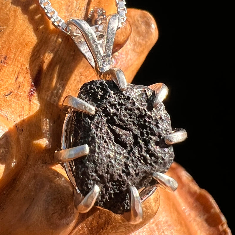 Agoudal Meteorite Pendant Sterling Silver #7421-Moldavite Life