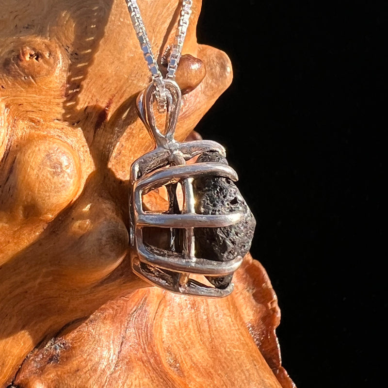 Agoudal Meteorite Pendant Sterling Silver #7422-Moldavite Life