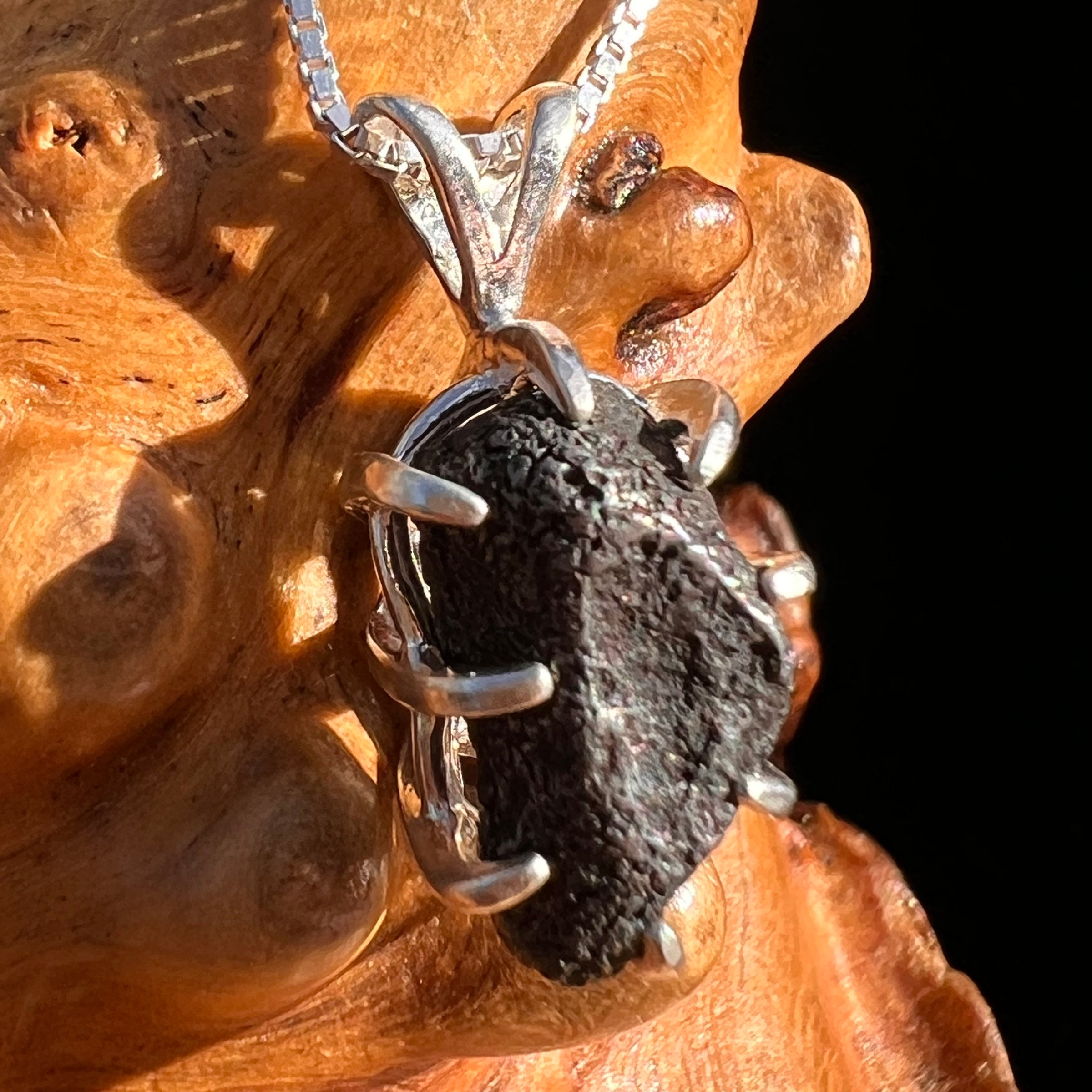 Agoudal Meteorite Pendant Sterling Silver #7424-Moldavite Life