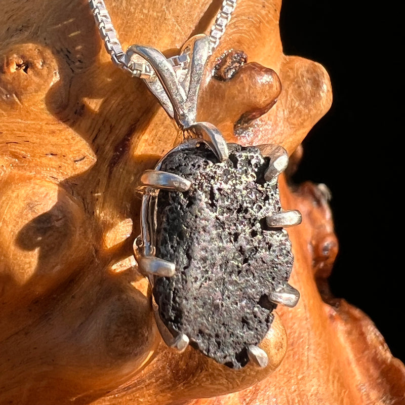 Agoudal Meteorite Pendant Sterling Silver #7425-Moldavite Life