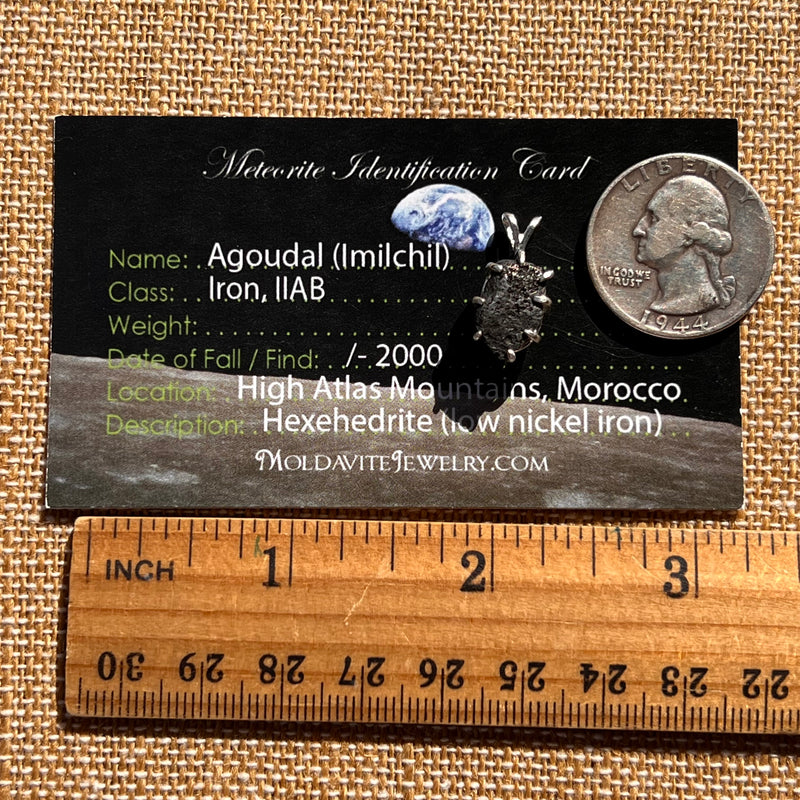 Agoudal Meteorite Pendant Sterling Silver #7425-Moldavite Life