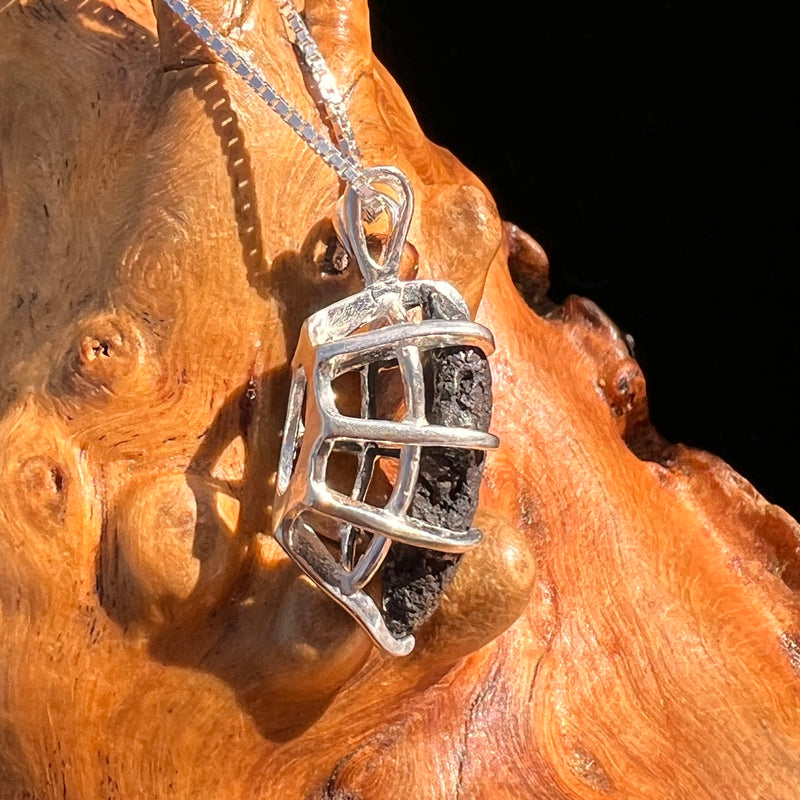 Agoudal Meteorite Pendant Sterling Silver #7426-Moldavite Life